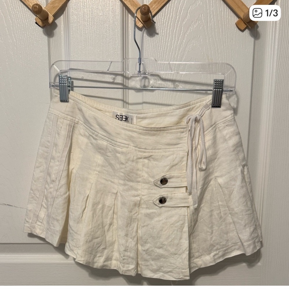 SE3K Women's White Mini Skirt